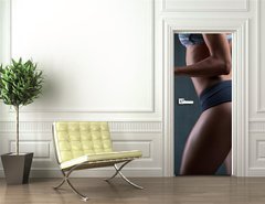 Samolepka na dvee flie 90 x 220, 68575328 - Very sexy young beautiful ass in thong. Beautiful athletic woman
