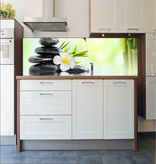 Fototapeta do kuchyn flie 180 x 60, 68618057 - spa massage treatment in garden with frangipani and bamboo