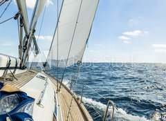 Fototapeta vliesov 100 x 73, 68717744 - Yacht sail in the Atlantic ocean at sunny day cruise