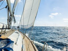 Fototapeta270 x 200  Yacht sail in the Atlantic ocean at sunny day cruise, 270 x 200 cm