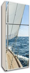 Samolepka na lednici flie 80 x 200, 68717744 - Yacht sail in the Atlantic ocean at sunny day cruise