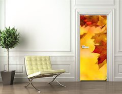 Samolepka na dvee flie 90 x 220, 68808706 - Colorful autumn maple leaves on a tree branch