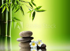 Fototapeta254 x 184  spa background with bamboo and stones on water, 254 x 184 cm