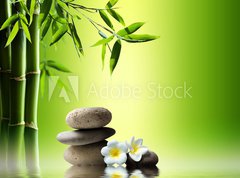 Samolepka flie 270 x 200  spa background with bamboo and stones on water, 270 x 200 cm