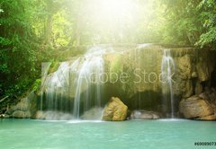 Fototapeta pltno 174 x 120, 69089073 - Deep forest waterfall