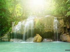 Samolepka flie 270 x 200, 69089073 - Deep forest waterfall