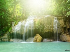 Fototapeta vliesov 270 x 200, 69089073 - Deep forest waterfall