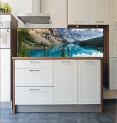 Fototapeta do kuchyn flie 180 x 60  Moraine lake rocky mountain panorama, 180 x 60 cm