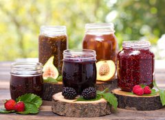 Samolepka flie 100 x 73, 69328098 - Homemade fruit jam in the jar - Domc dem v dbnku