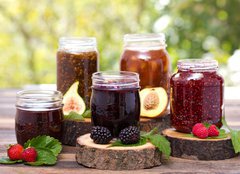 Fototapeta254 x 184  Homemade fruit jam in the jar, 254 x 184 cm