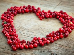 Samolepka flie 270 x 200  heart shape of fresh berries, 270 x 200 cm