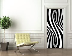 Samolepka na dvee flie 90 x 220  Black and white abstract, 90 x 220 cm