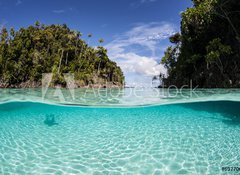 Samolepka flie 100 x 73, 69770000 - Tropical Islands and Shallow Water - Tropick ostrovy a mlkou vodu