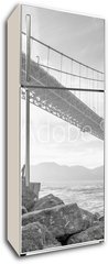 Samolepka na lednici flie 80 x 200  Golden Gate Bridge Black and White, 80 x 200 cm