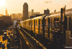 Fototapeta145 x 100  Subway Train in New York at Sunset, 145 x 100 cm