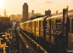 Fototapeta160 x 116  Subway Train in New York at Sunset, 160 x 116 cm