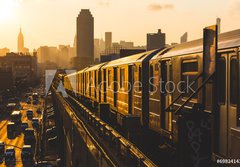 Fototapeta184 x 128  Subway Train in New York at Sunset, 184 x 128 cm