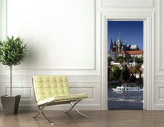 Samolepka na dvee flie 90 x 220, 698302 - prague castle - prask hrad