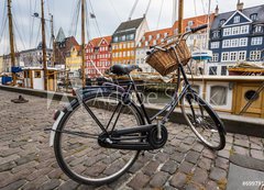 Fototapeta200 x 144  Classic vintage retro city bicycle in Copenhagen, Denmark, 200 x 144 cm