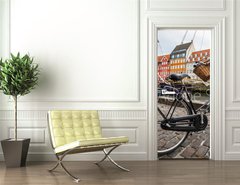 Samolepka na dvee flie 90 x 220, 69979164 - Classic vintage retro city bicycle in Copenhagen, Denmark