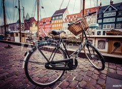 Fototapeta100 x 73  Classic vintage retro city bicycle in Copenhagen, Denmark, 100 x 73 cm