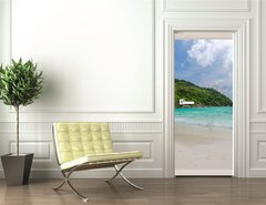 Samolepka na dvee flie 90 x 220, 70373045 - The open window, with sea views - Oteven okno s vhledem na moe