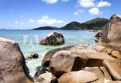 Samolepka flie 145 x 100  beach in Seychelles islands, 145 x 100 cm