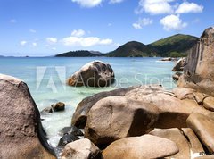 Samolepka flie 270 x 200  beach in Seychelles islands, 270 x 200 cm