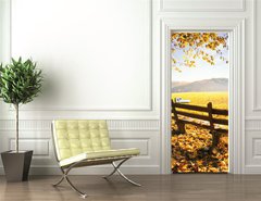 Samolepka na dvee flie 90 x 220  Herbstlandschaft mit Sonnenschein, 90 x 220 cm