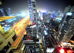 Samolepka flie 200 x 144, 7075884 - United Arab Emirates: Dubai skyline at night - Spojen arabsk emirty: panorama Dubaje v noci