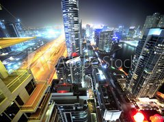 Fototapeta vliesov 270 x 200, 7075884 - United Arab Emirates: Dubai skyline at night - Spojen arabsk emirty: panorama Dubaje v noci