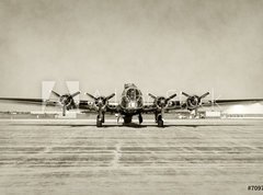 Samolepka flie 270 x 200, 70974591 - Old bomber front view - Pohled zepedu na star bombardr