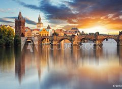 Samolepka flie 100 x 73  Prague  Charles bridge, Czech Republic, 100 x 73 cm