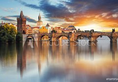 Samolepka flie 145 x 100, 71073714 - Prague - Charles bridge, Czech Republic