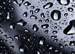 Samolepka flie 200 x 144  abstract water drops on polished stainless steel surface, 200 x 144 cm