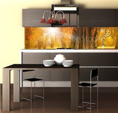 Fototapeta do kuchyn flie 260 x 60  golden october, 260 x 60 cm