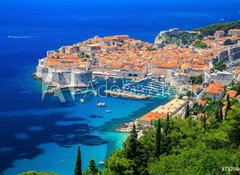 Samolepka flie 100 x 73, 71208436 - A panoramic view of the walled city, Dubrovnik Croatia