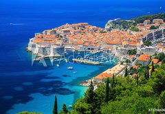 Fototapeta145 x 100  A panoramic view of the walled city, Dubrovnik Croatia, 145 x 100 cm