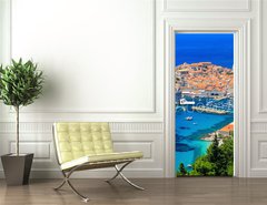 Samolepka na dvee flie 90 x 220, 71208436 - A panoramic view of the walled city, Dubrovnik Croatia