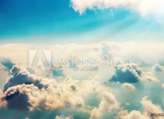 Fototapeta160 x 116  Blue clouds and sky, 160 x 116 cm