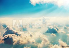 Fototapeta184 x 128  Blue clouds and sky, 184 x 128 cm
