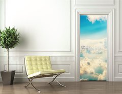 Samolepka na dvee flie 90 x 220  Blue clouds and sky, 90 x 220 cm
