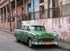 Samolepka flie 100 x 73, 7141463 - classic car - la havana - Cuba