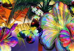 Samolepka flie 145 x 100, 7162456 - sunset beach