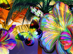 Samolepka flie 270 x 200, 7162456 - sunset beach