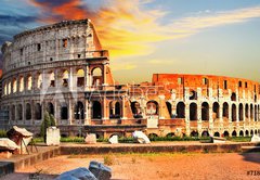 Samolepka flie 145 x 100, 71814762 - great Colosseum on sunset, Rome - skvl Koloseum na zpad slunce, m