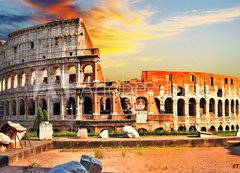 Samolepka flie 200 x 144, 71814762 - great Colosseum on sunset, Rome - skvl Koloseum na zpad slunce, m