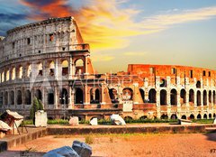 Fototapeta papr 254 x 184, 71814762 - great Colosseum on sunset, Rome - skvl Koloseum na zpad slunce, m