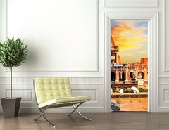 Samolepka na dvee flie 90 x 220, 71814762 - great Colosseum on sunset, Rome