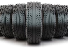 Samolepka flie 100 x 73  Group of automotive tires, 100 x 73 cm